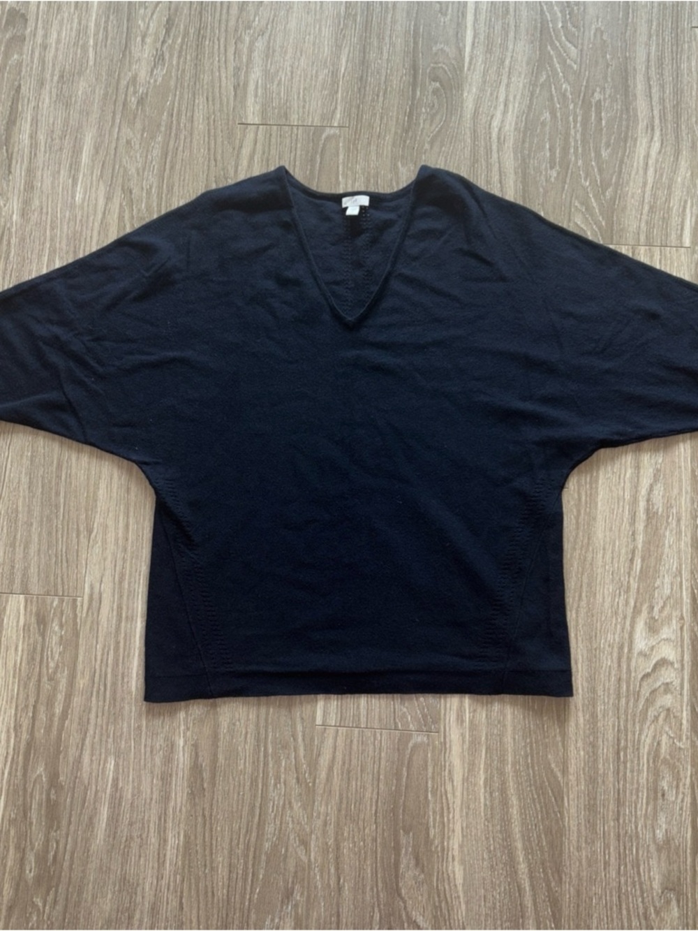J.jill Black V-Neck Boxy Knit Top